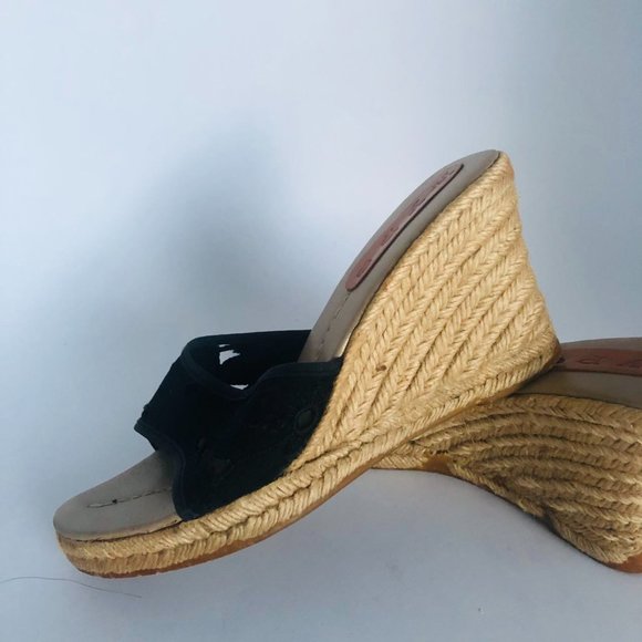 hype Wedges Espadrille Sandals in Black Size 5-1/2 - Picture 9 of 14